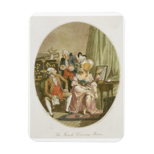 Imán El vestuario francés, grabado por P.W. Tomkins