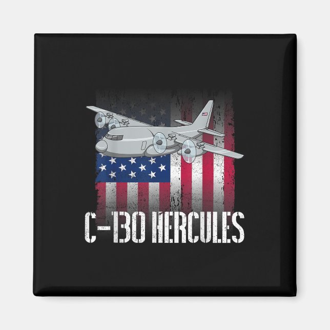 Imán El Veterano Salado C-130 Hércules La Bandera Ameri (Frente)
