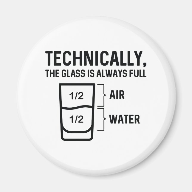 Imán El vidrio siempre está lleno (Frente)