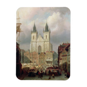 Imán El viejo mercado en Praga, 1881 (aceite en canva