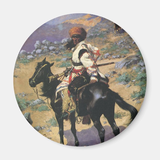 Imán El viejo y salvaje Oeste, un trampero indio de Rem (Frente)