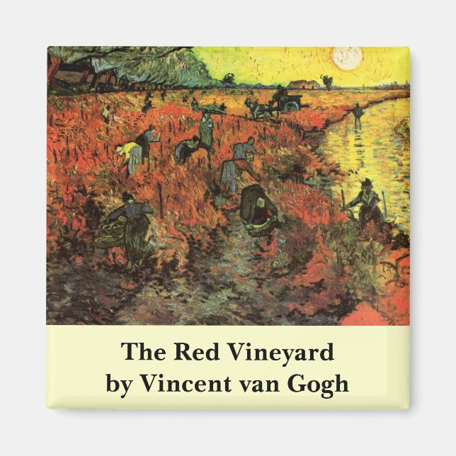Imán El viñedo rojo de Vincent van Gogh (Frente)