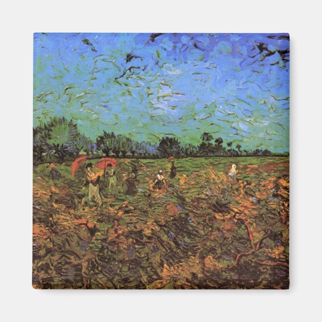 Imán El viñedo verde de Vincent van Gogh (Frente)