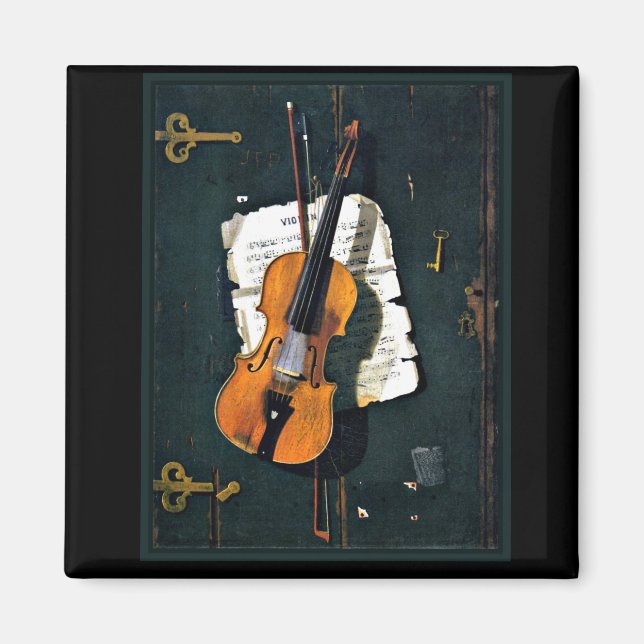 Imán El Violin Antiguo, la pintura artística fina (Frente)