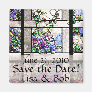 Imán El vitral de Nouveau Tiffany del arte florece