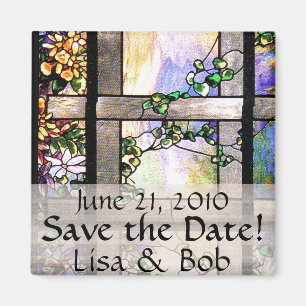 Imán El vitral de Nouveau Tiffany del arte florece