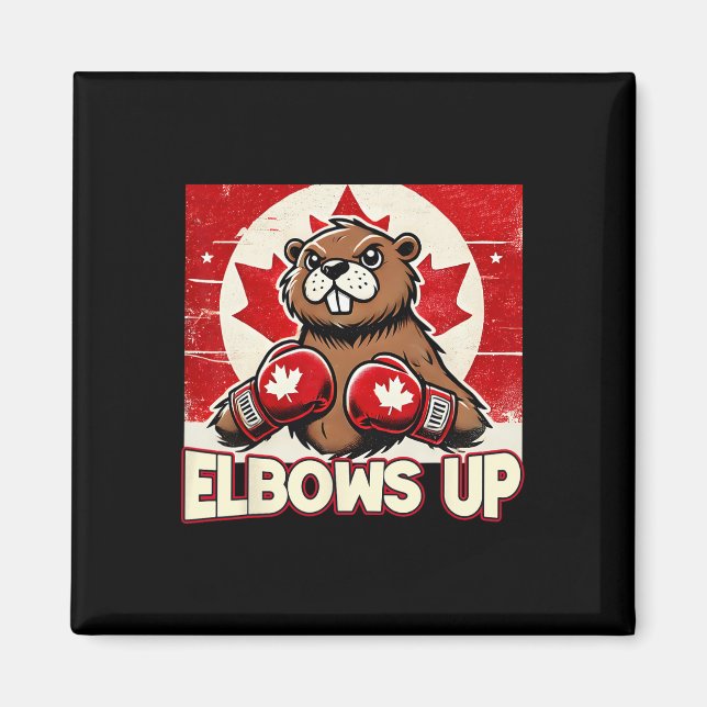 Imán Elbows Up Canada Canada Counter Tarifas Beaver B (Frente)
