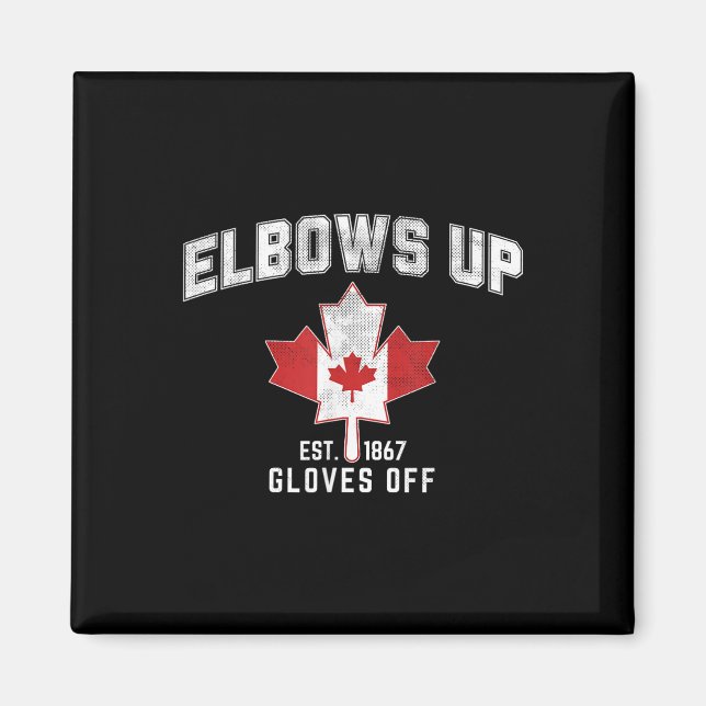 Imán Elbows Up Est 1867 Canadian Maple Leaf Canada (Frente)