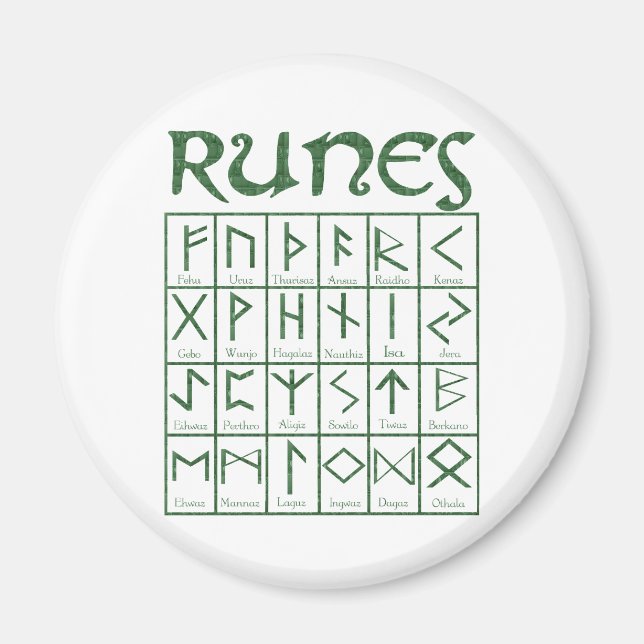 Imán Elder Futhark Runes (Frente)