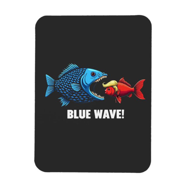 Imán Elección de peces Blue Wave Kamala Harris Walz (Vertical)