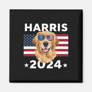 Imán Elección Kamala Harris 2024 Golden Retriever Dog U