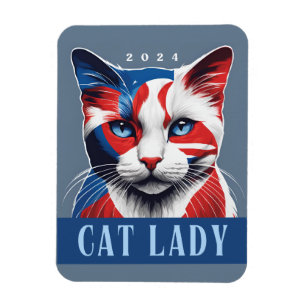 Imán Elecciones 2024 de la Orgullosa Dama de Gato Demóc