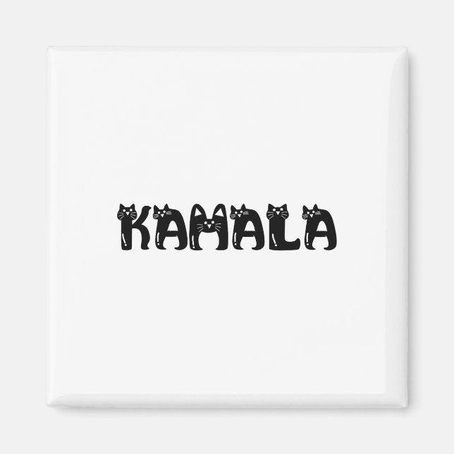 Imán Elecciones de 2024 de Harris Cat Lettering Positiv (Frente)