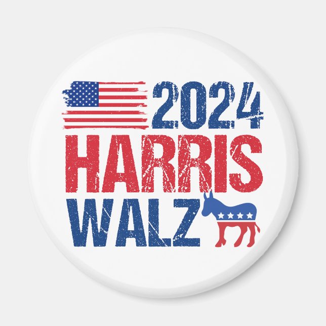 Imán Elecciones estadounidenses de Harris Walz 2024 (Frente)