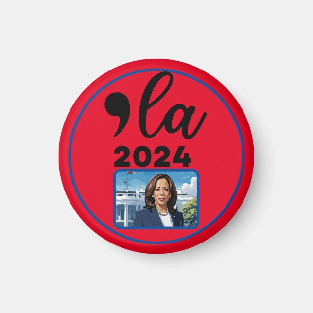 Imán Elecciones Kamala Harris 2024 gracioso contra Trum (Frente)