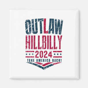 Imán Elecciones Vintage Proscrito Hillbilly Bandera de 