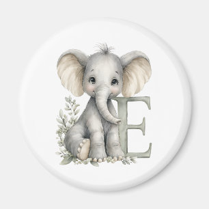 Imán Elefante alfabeto de animales bebés en acuarela li