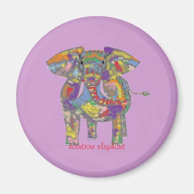 Imán Elefante arcoiris (Frente)