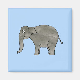Imán Elefante asiático, azul claro.