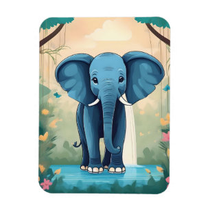 Imán Elefante Bebé Whimsical Azul,