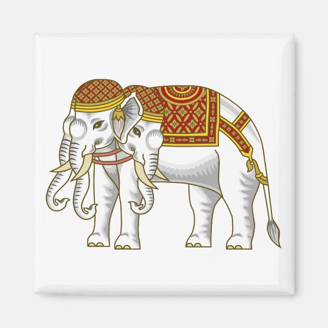Imán Elefante blanco Erawan tailandés (Frente)