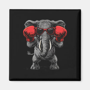 Imán Elefante Boxeando Con Guantes De Boxeo Kickboxing 