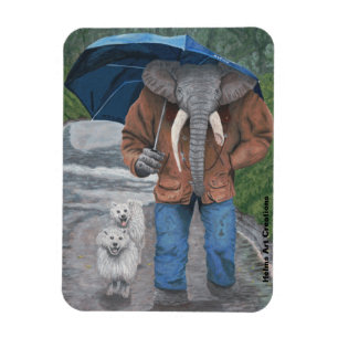 Imán Elefante Caminando Perros Fantasía Imagen Magnet