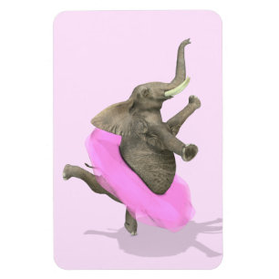 Imán Elefante Con Tutu Rosa