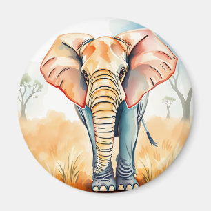 Imán Elefante de acuarela adorable