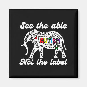 Imán Elefante de Concienciación sobre el Autismo Ver lo