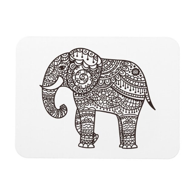 Imán Elefante de estilo decorativo (Horizontal)