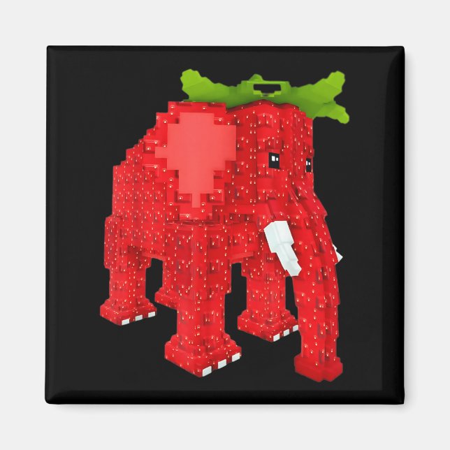 Imán Elefante de Fresa  (Frente)