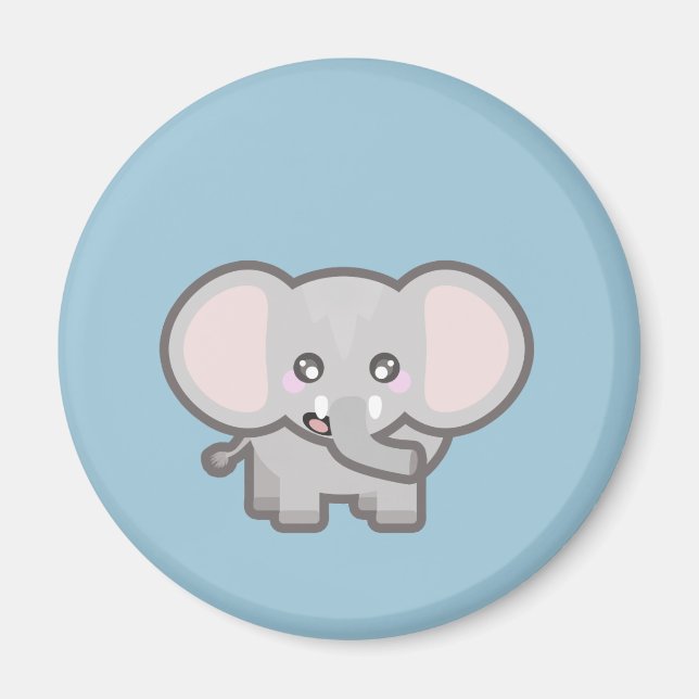 Imán elefante de Kawaii (Frente)