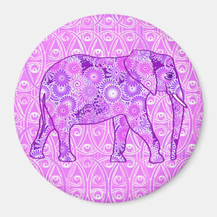 Imán Elefante del remolino del fractal - púrpura y