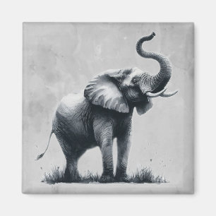 Imán Elefante divertido Gran Primera Impresión Cita Art