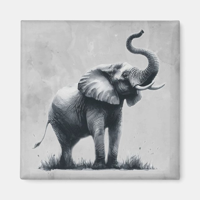 Imán Elefante divertido Gran Primera Impresión Cita Art (Frente)