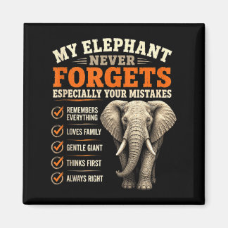 Imán Elefante Divertido Olvida Regalos de Vida Silvestr