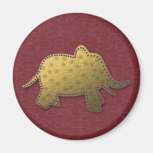 Imán elefante dorado