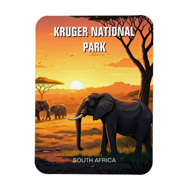 Imán Elefante en el Parque Nacional Kruger en Sudáfrica (Vertical)