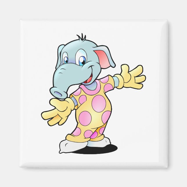 Imán Elefante en pijama (Frente)