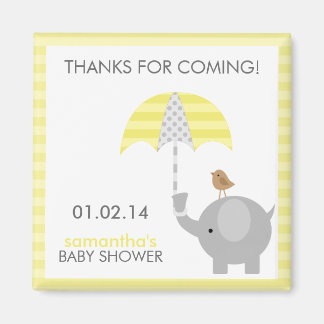 Imán Elefante gris y amarillo: Baby Shower favorece