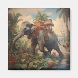 Imán Elefante Imperial y Howdah Real Botánico Antiguo