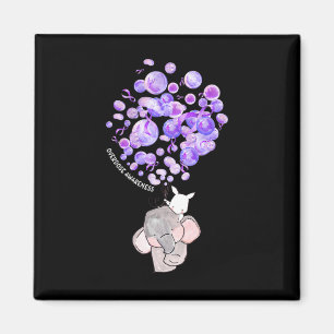 Imán Elefante lindo resonando globos púrpura sobredosis