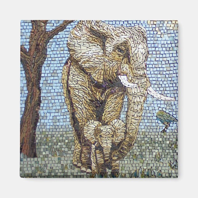 Imán Elefante mosaico (Frente)