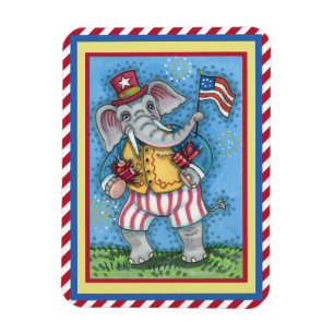 IMÁN ELEFANTE PATRIÓTICO CUIDADO ONDEANDO LA BANDERA ES
