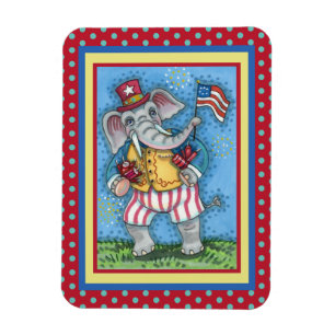 IMÁN ELEFANTE PATRIÓTICO CUIDADO ONDEANDO LA BANDERA ES