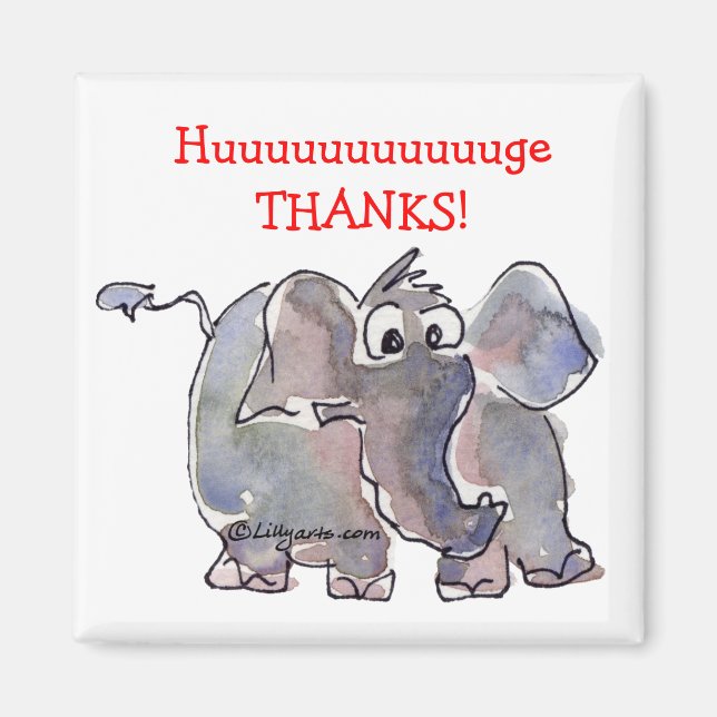 Imán Elefante personalizado Gracias Magnet Gift (Frente)