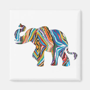 Imán elefante psicodélico