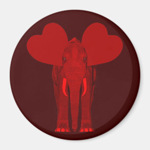 Imán Elefante Rojo Romántico