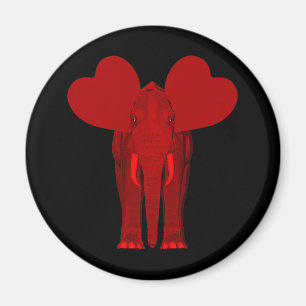 Imán Elefante Rojo Romántico